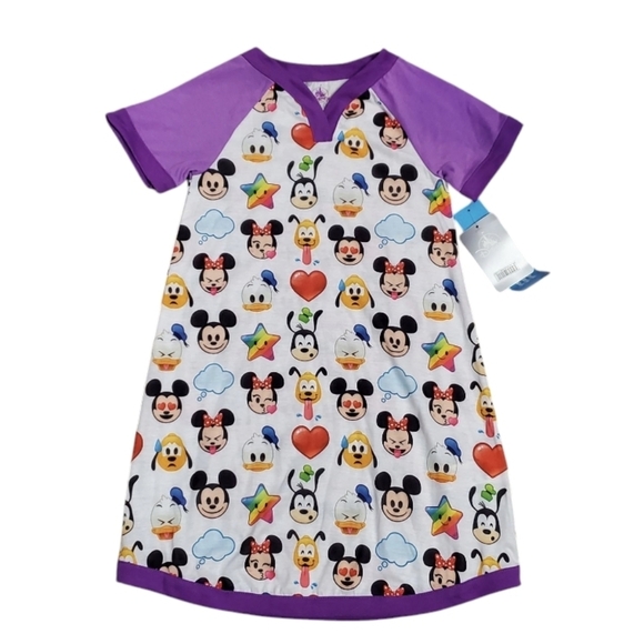 NWT Disney Store World of Disney Emoji Nightshirt Girl's Nightgown 5/6 - Picture 2 of 7